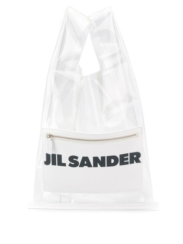 Jil Sander transparent shopper tote - White