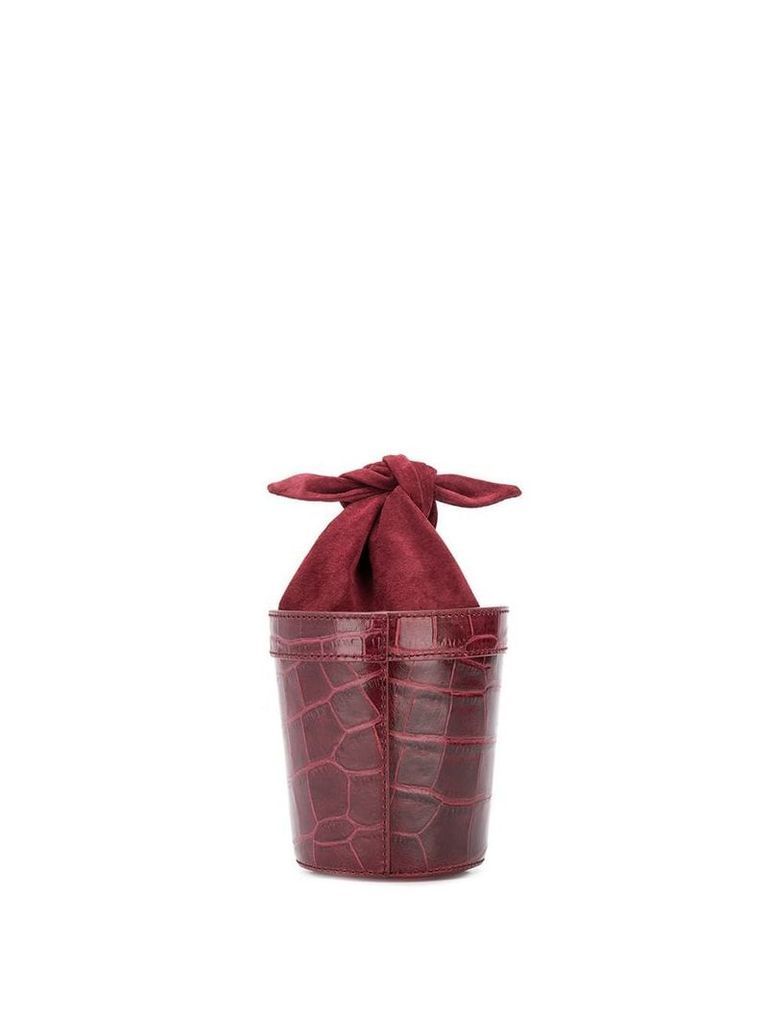 Staud crocodile effect bucket bag - Red