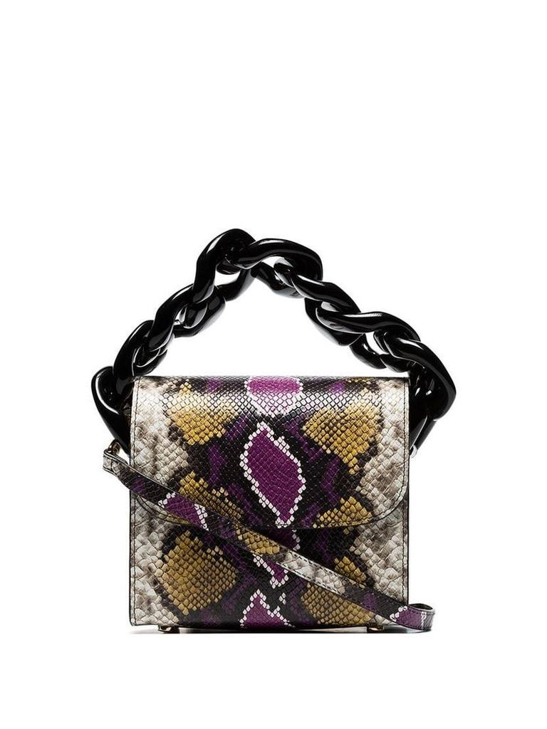 Marques'Almeida multicoloured snake effect chain leather bag - Purple