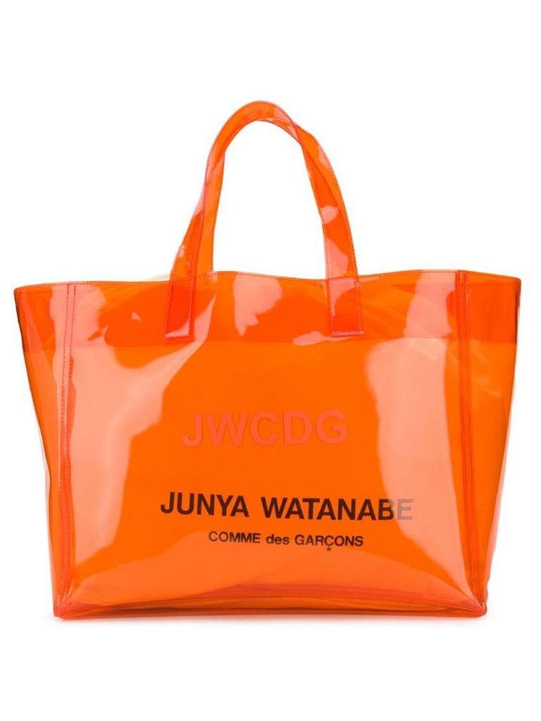 Junya Watanabe large logo print tote - Orange