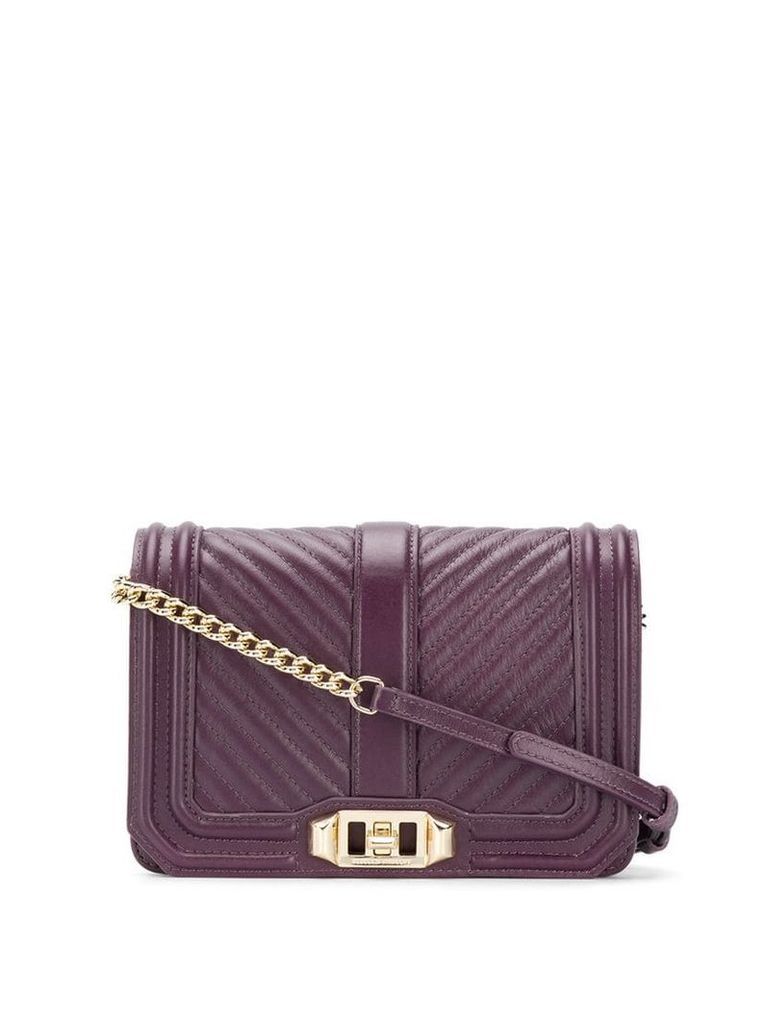 Rebecca Minkoff Chevron Quilted Love cross body bag - Purple