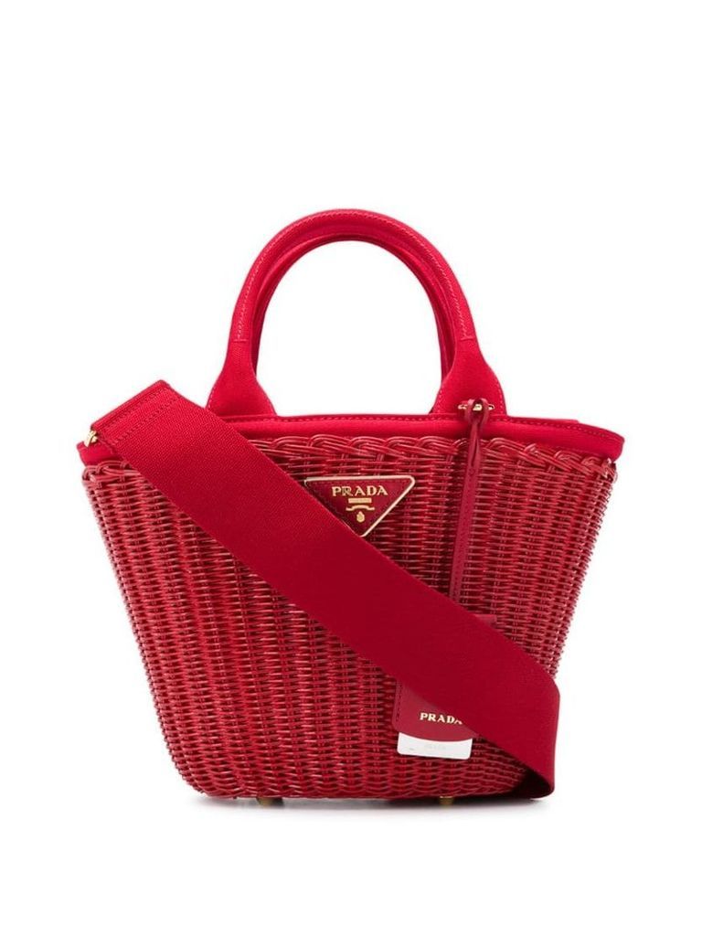 Prada Middolino woven basket bag - Red
