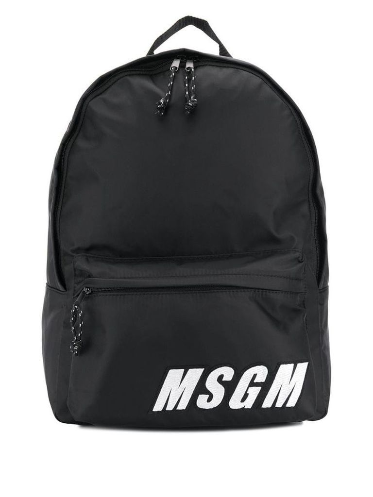 MSGM embroidered logo backpack - Black