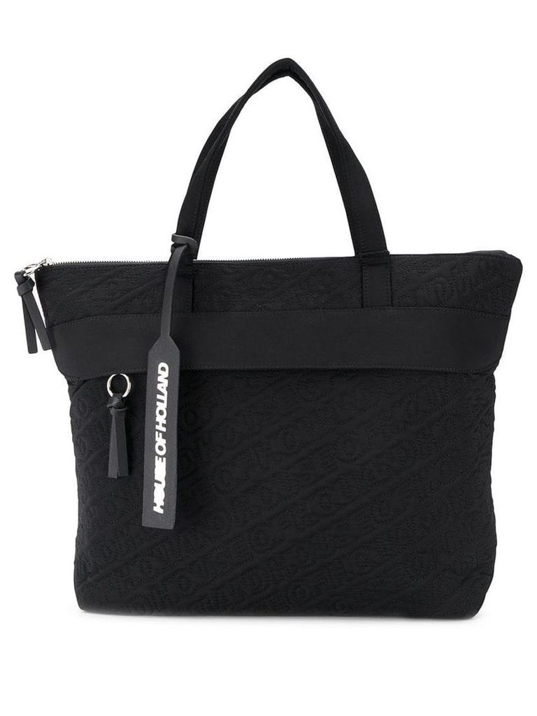 HOUSE OF HOLLAND embroidered logo tote - Black