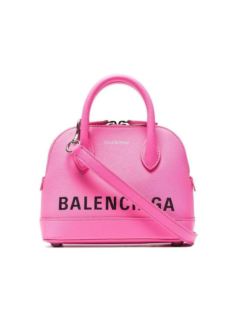 Balenciaga fluorescent pink Ville XXS leather tote
