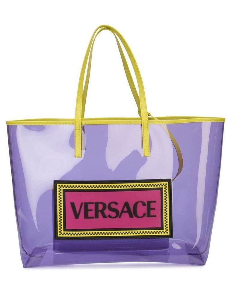 Versace PVC logo shopper tote - Purple
