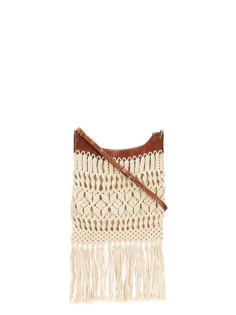 Isabel Marant Teomia crocheted shoulder bag - Neutrals