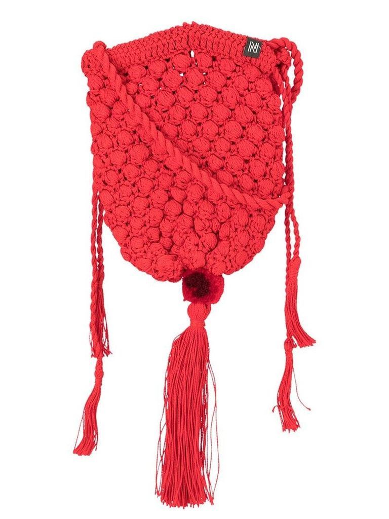 Nannacay Marina knitted shoulder bag - Red