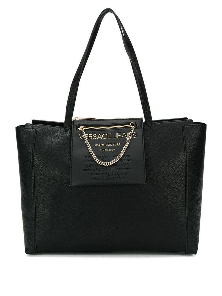 Versace Jeans logo shopper tote - Black