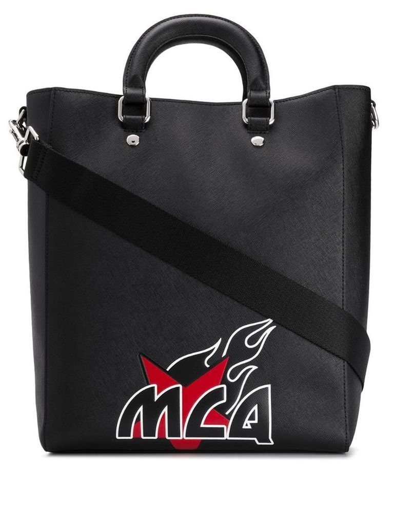 McQ Alexander McQueen contrast logo tote - Black