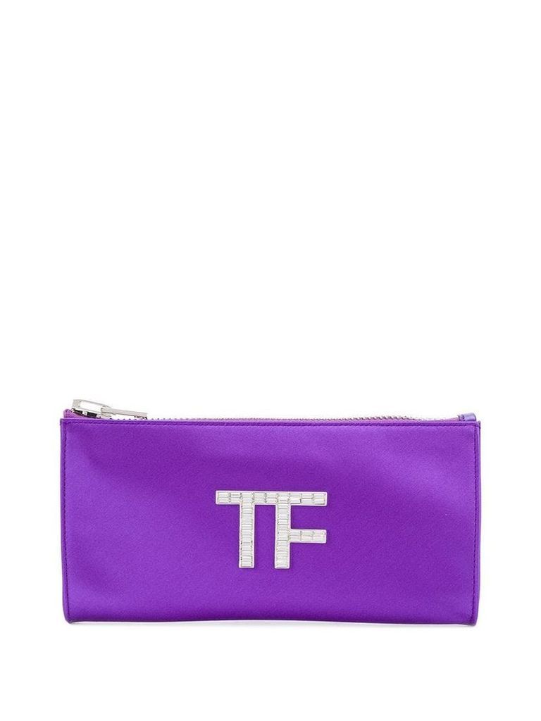 Tom Ford TF logo clutch bag - Purple