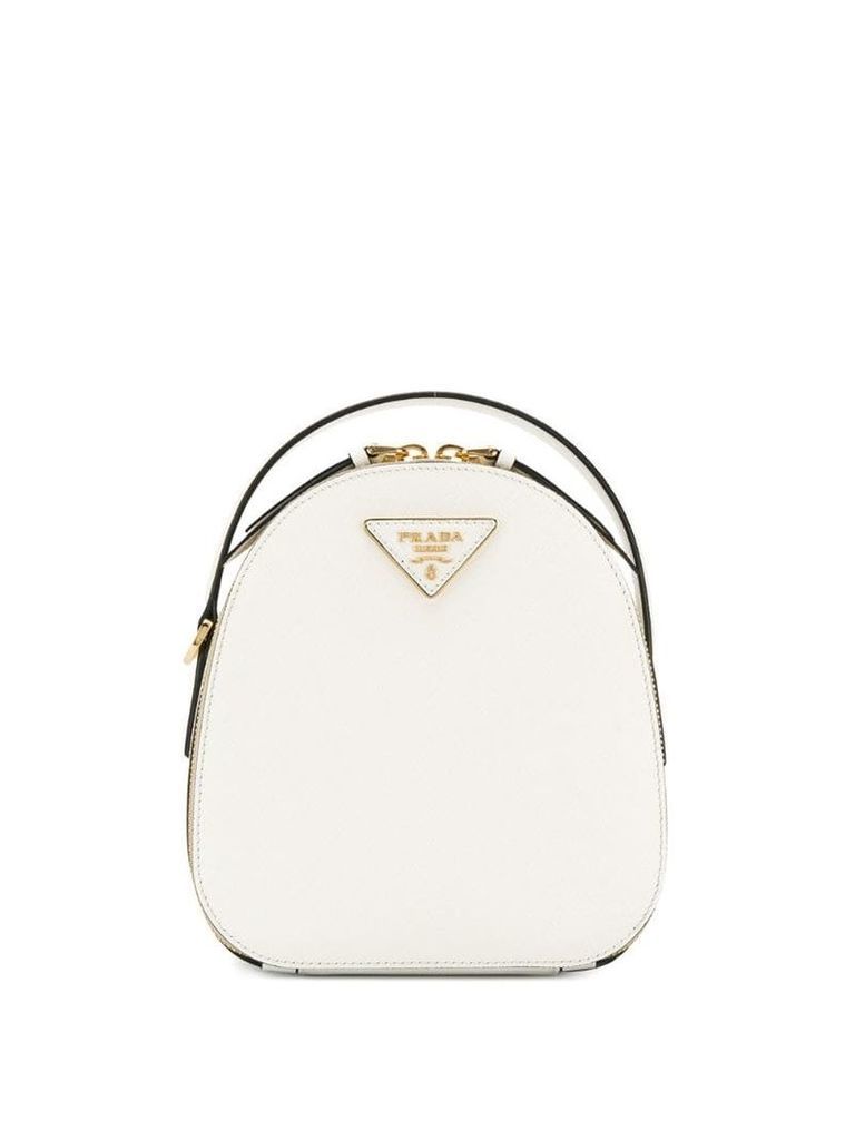 Prada logo plaque backpack - White