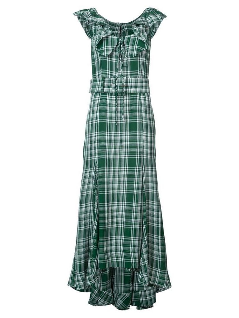 Rosie Assoulin crinkle plaid dress - Green
