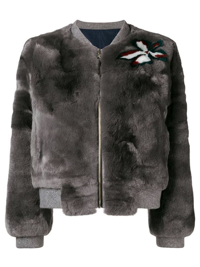 Liska fur bomber jacket - Grey