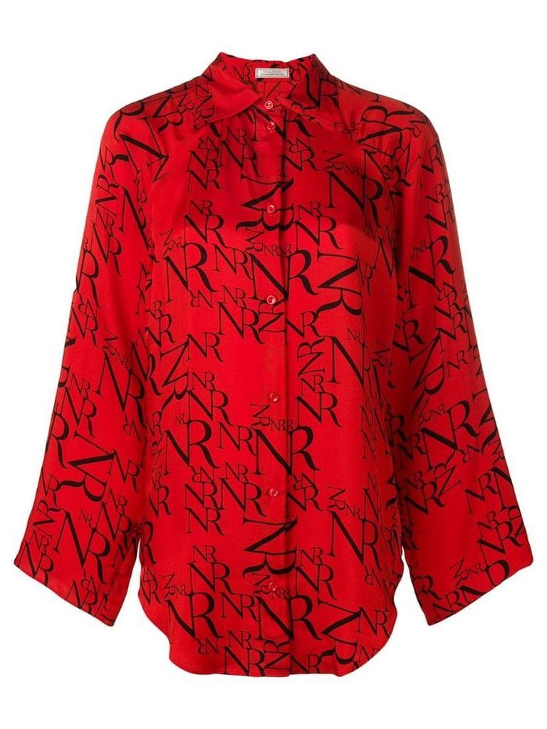 Nina Ricci all-over-logo shirt - Red