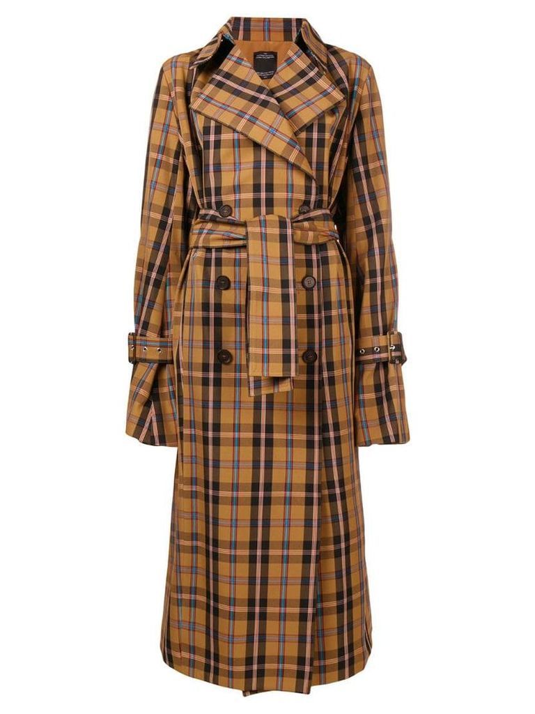 Rokh checked trench coat - Brown