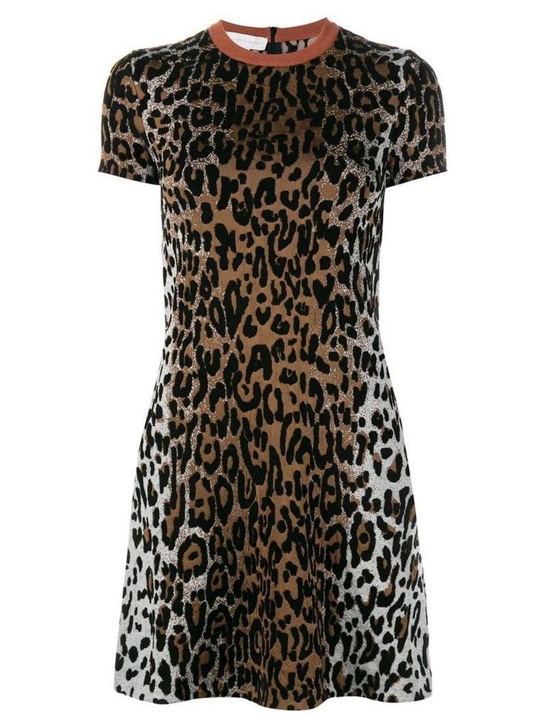 Stella McCartney cheetah print jacquard dress - Black