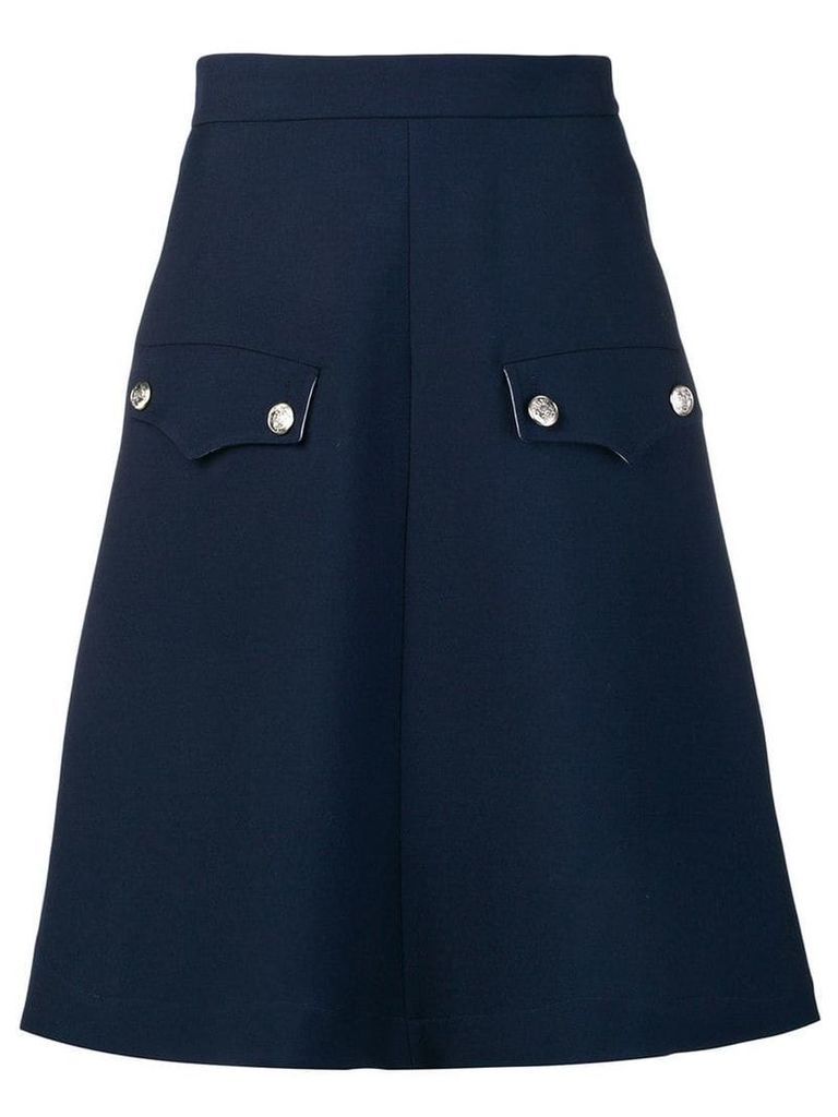 Calvin Klein 205W39nyc flap pocket A-line skirt - Blue
