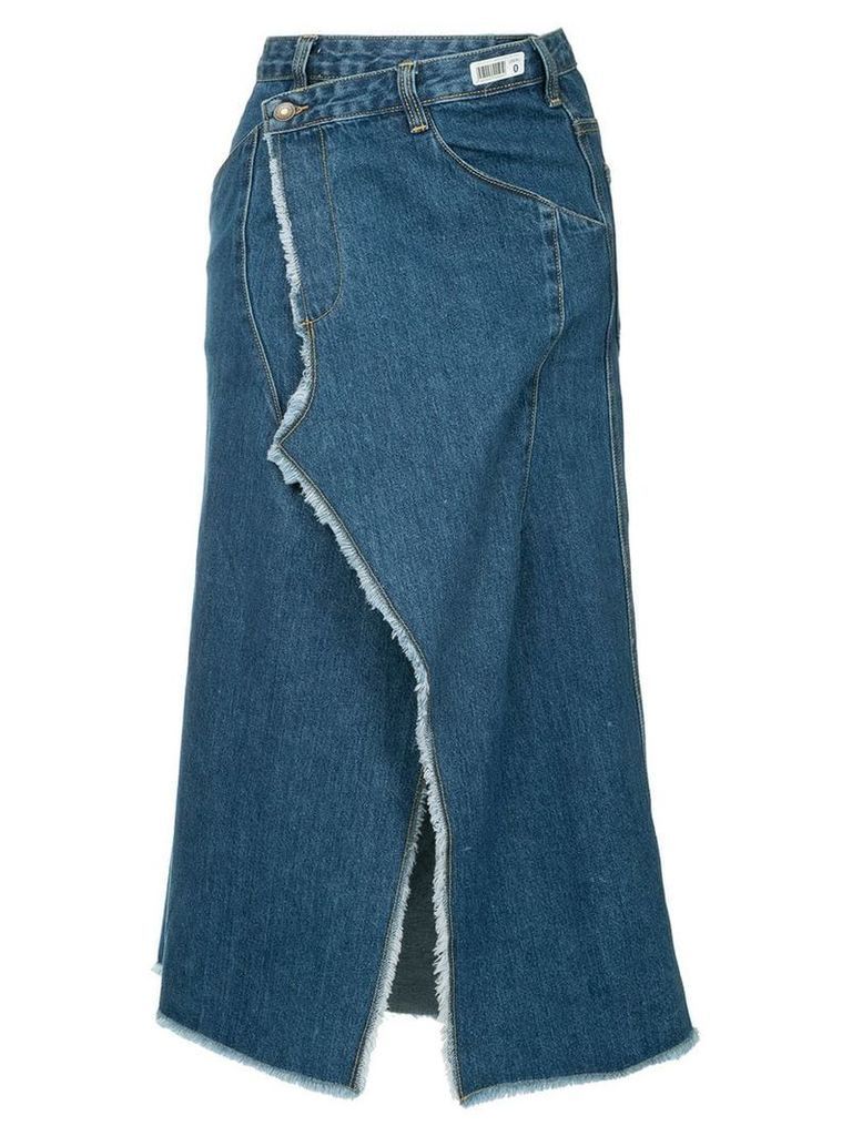 Ground Zero distressed wrapped denim skirt - Blue