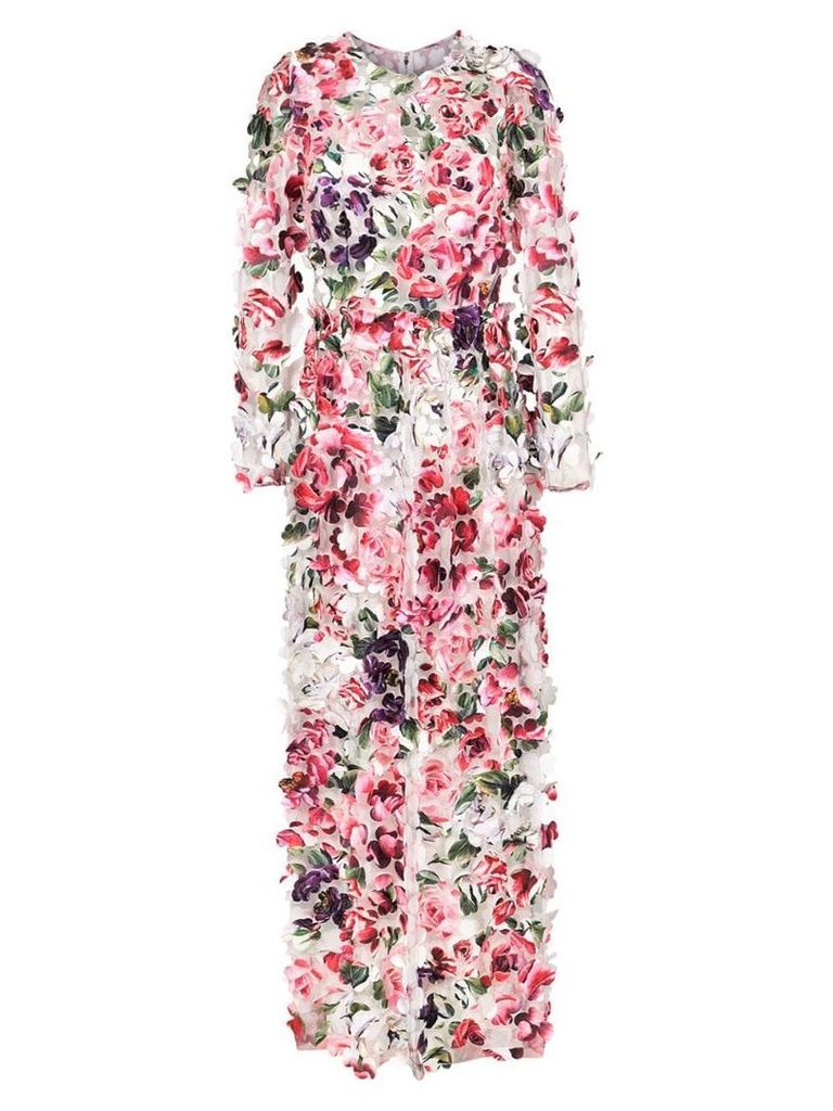 Dolce & Gabbana appliqué floral dress - Pink