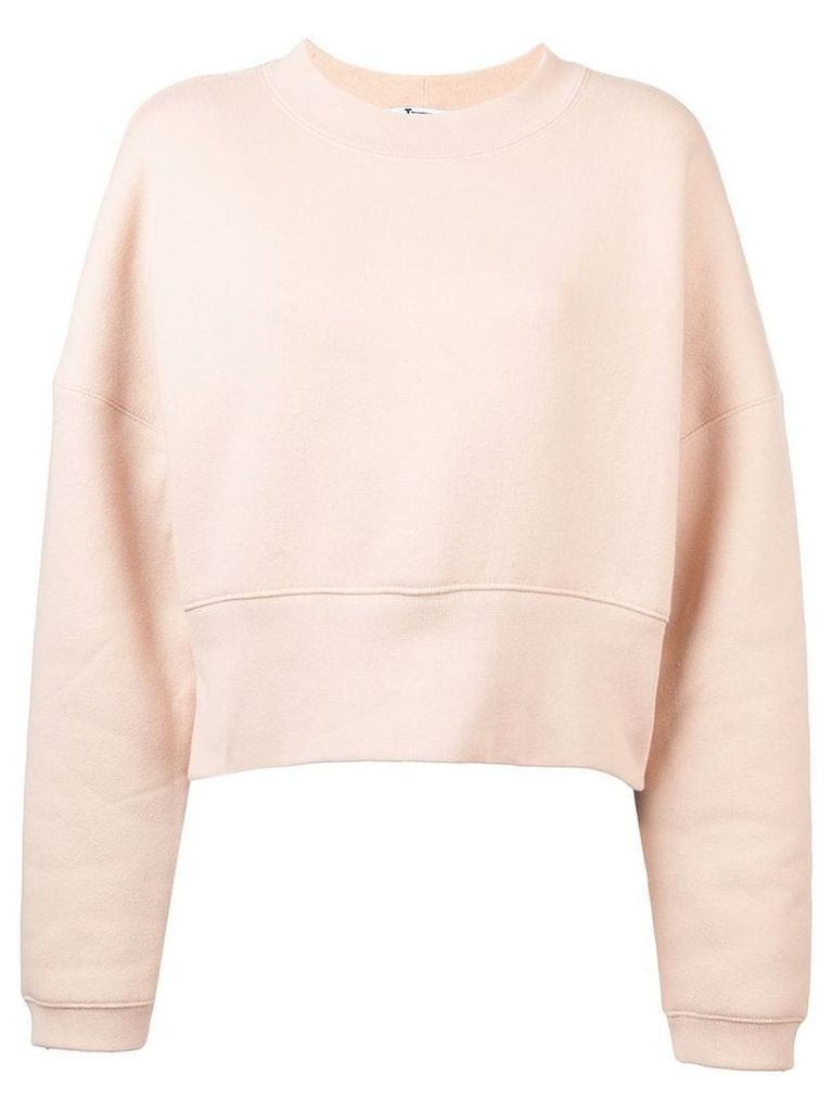 T By Alexander Wang cropped casual sweatshirt - Neutrals