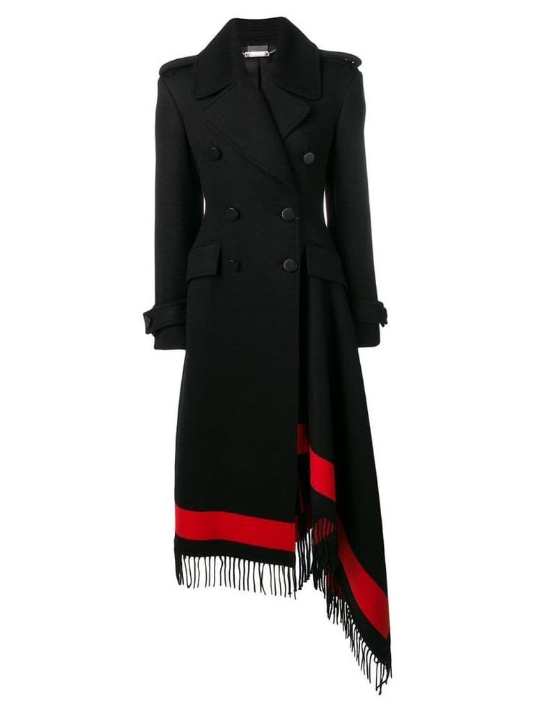 Alexander McQueen double-breasted wool blanket coat - Black
