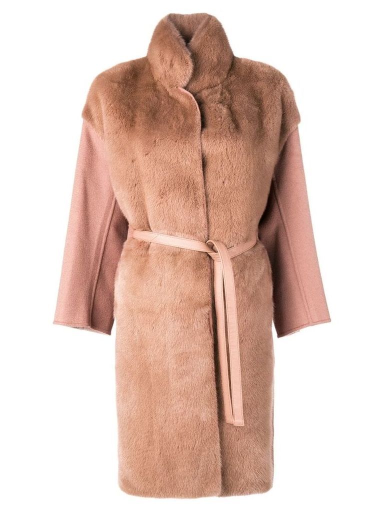 Liska belted coat - Neutrals