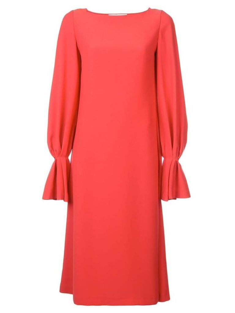 Carolina Herrera long-sleeved loose dress - Red