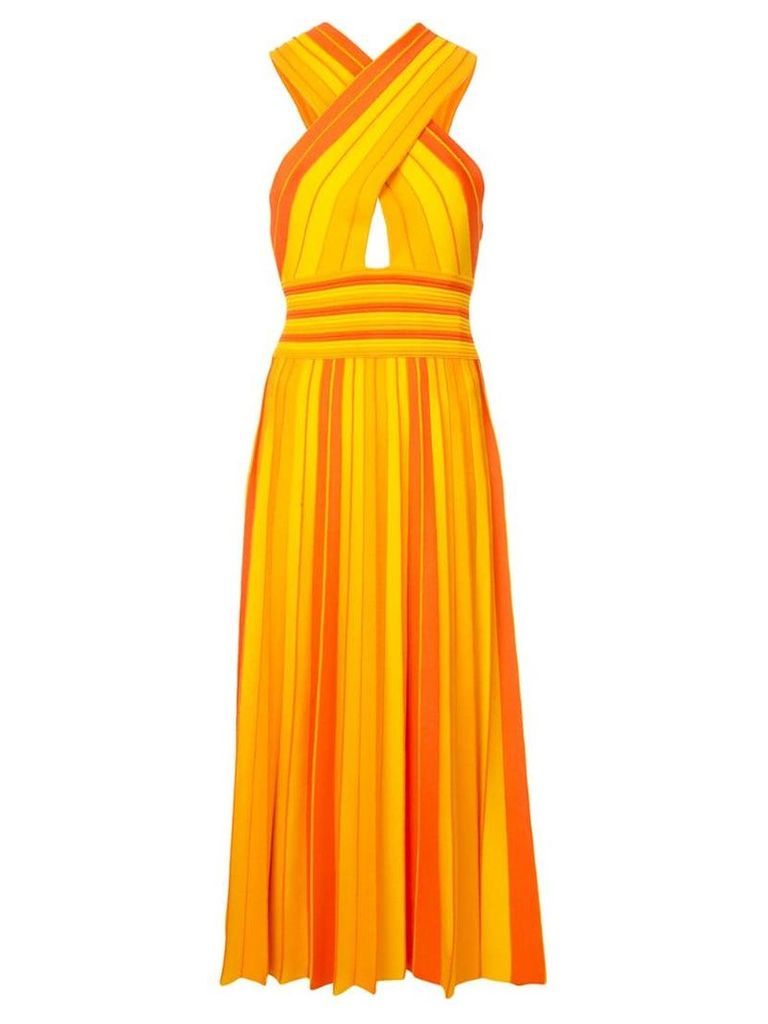 Carolina Herrera striped halterneck dress - Orange