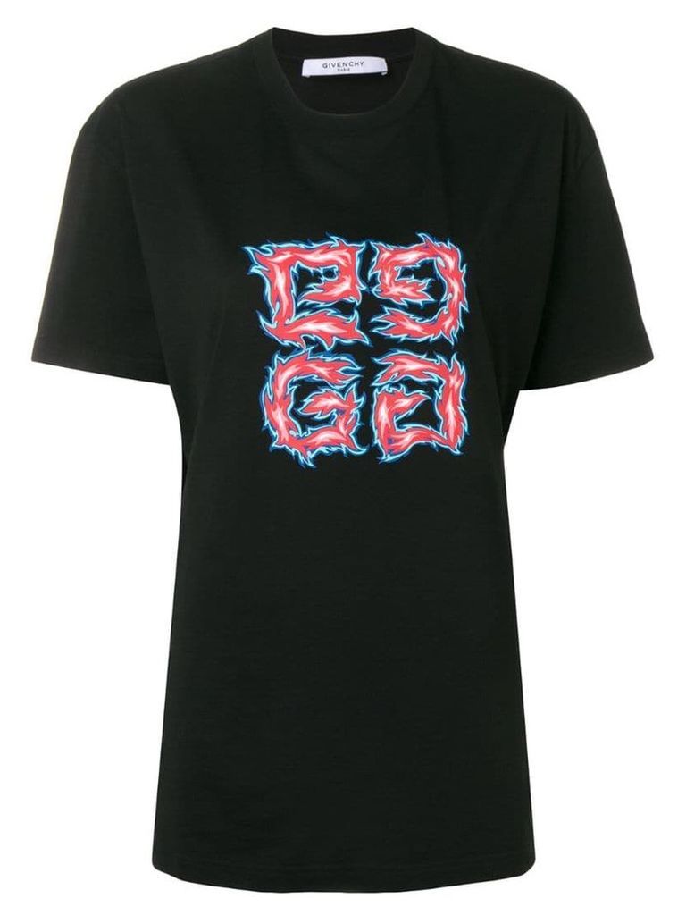 Givenchy fiery logo style T-shirt - Black