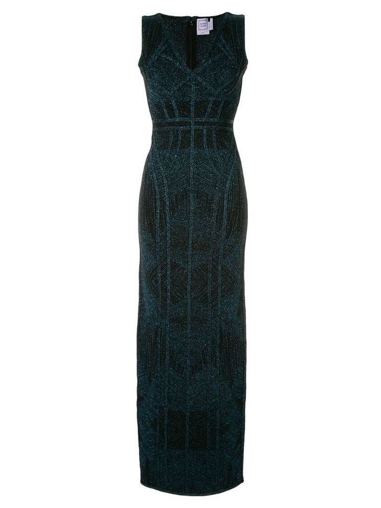 Hervé Léger shimmer long dress - Black