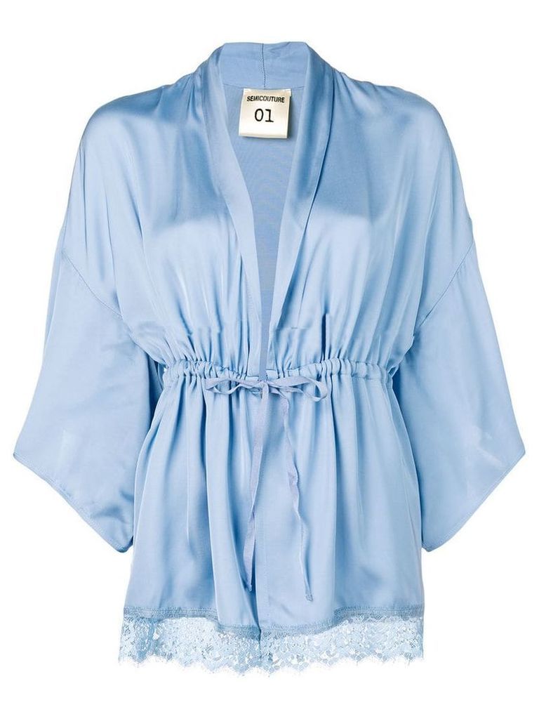 Semicouture plunge blouse - Blue