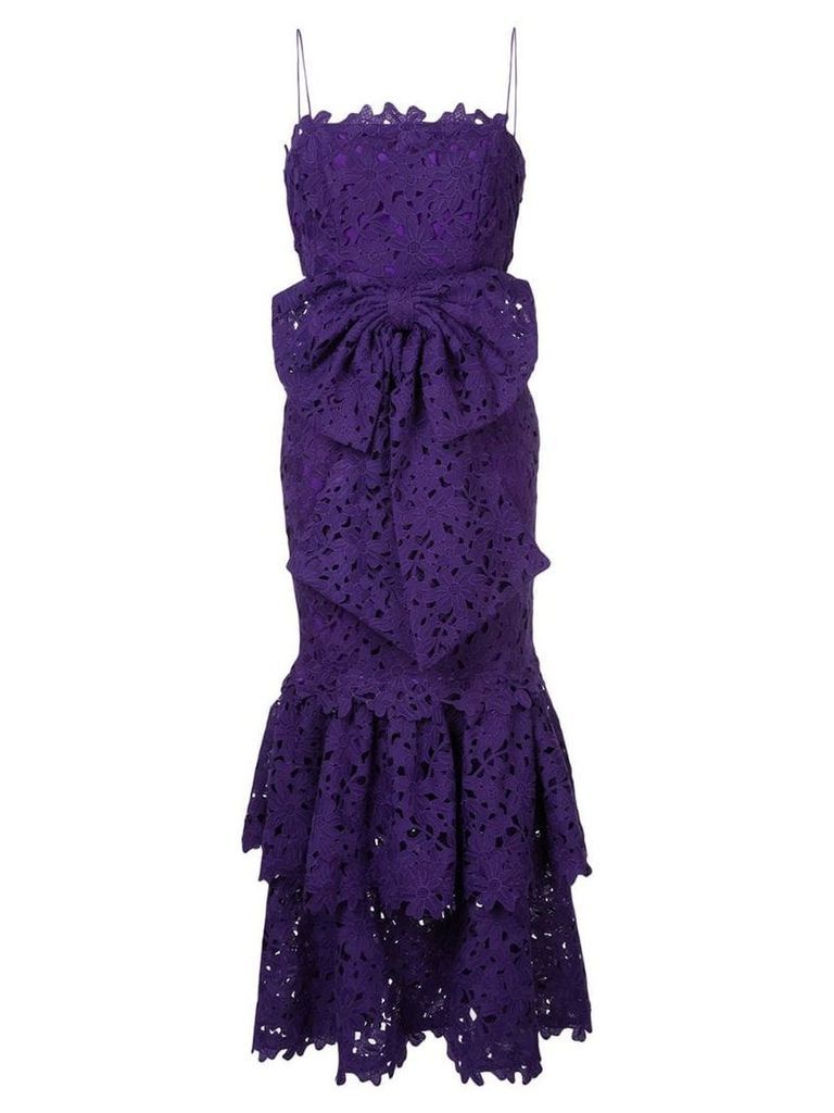 Bambah lace double ruffle dress - Purple
