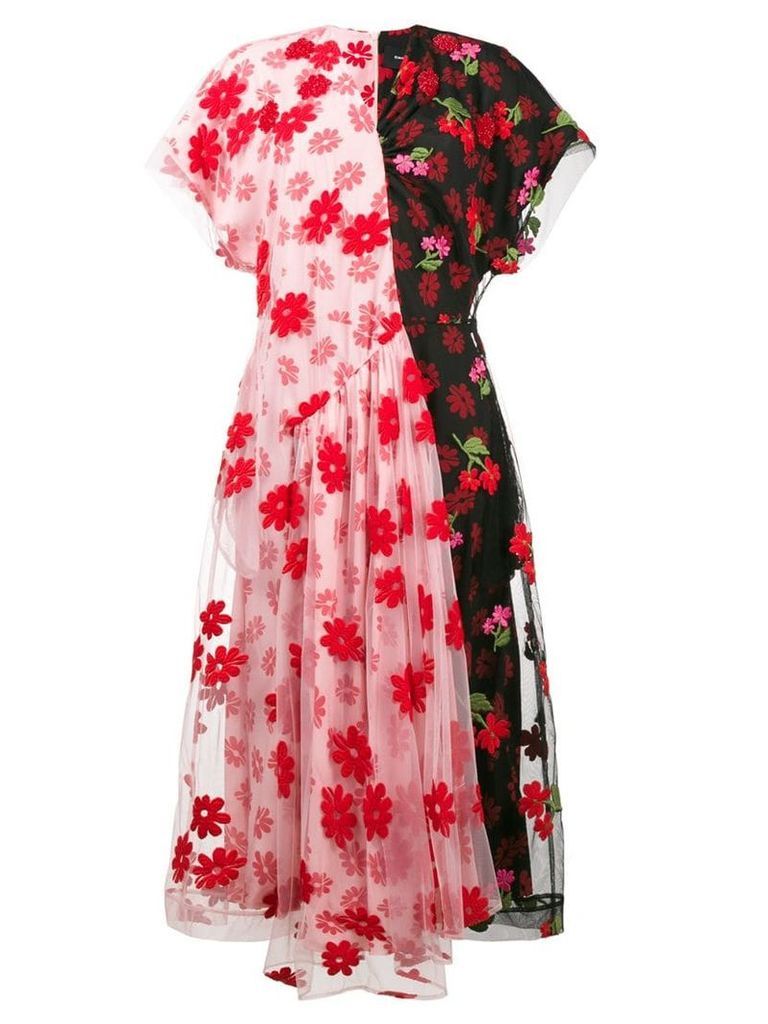 Simone Rocha Floral print tulle de chine dress - Multicolour