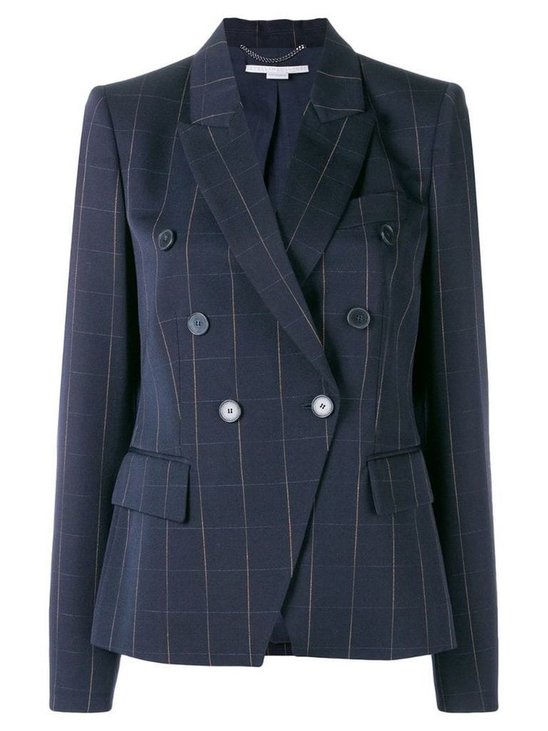 Stella McCartney double breasted check jacket - Blue