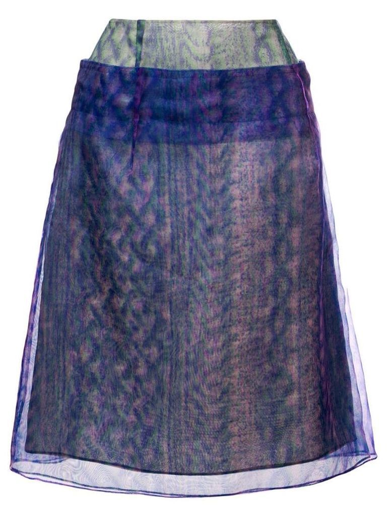 Maison Margiela optical illusion print layered skirt - Blue