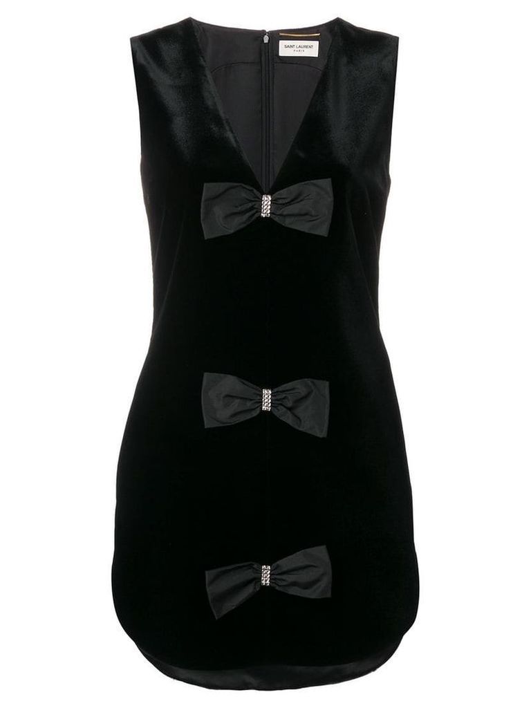Saint Laurent V-neck bow dress - Black