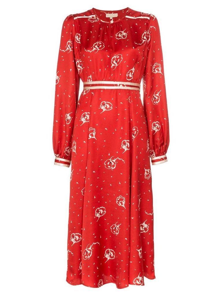 byTiMo Floral print midi dress - Red