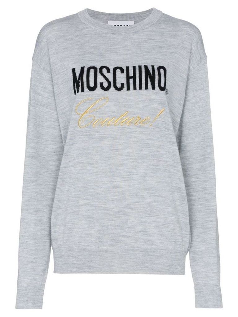 Moschino wool logo jumper - Grey
