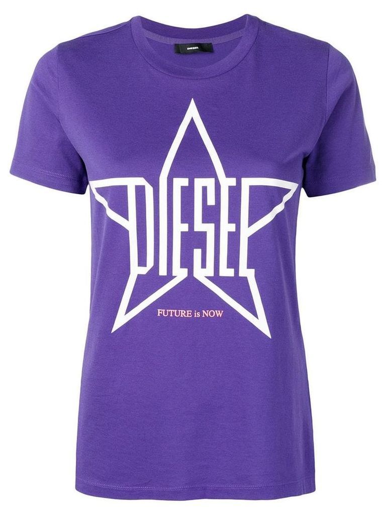 Diesel logo star print T-shirt - Purple