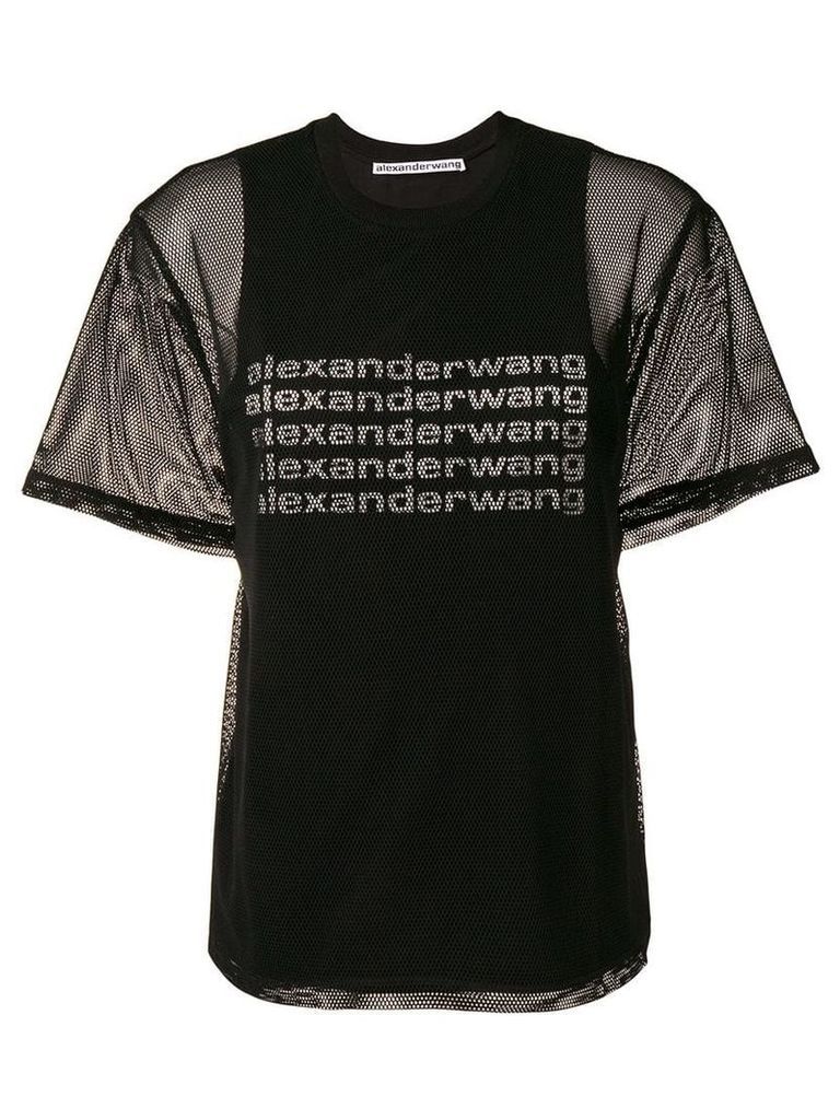Alexander Wang mesh logo T-shirt - Black