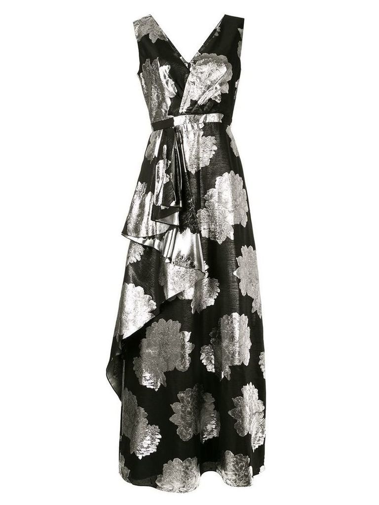 Ingie Paris floral metallic dress - Black