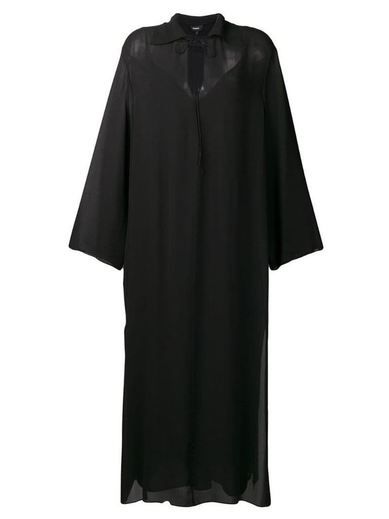 Theory long-sleeve flared dress - Black