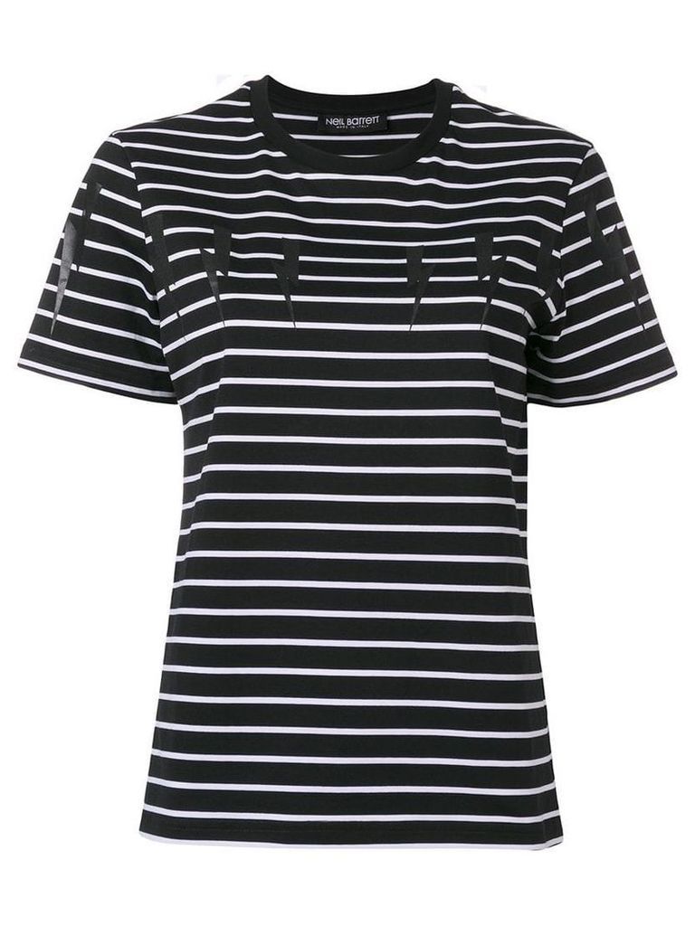 Neil Barrett striped thunderbolt T-shirt - Black