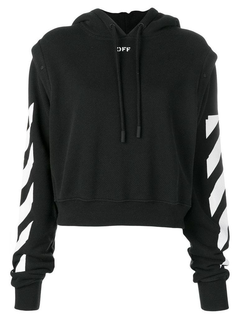 Off-White stripe detailed hoodie - Black