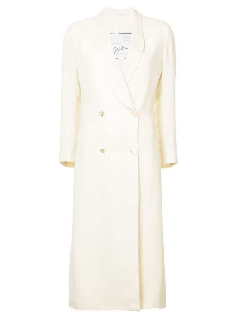 Giuliva Heritage Collection double breasted long coat - White