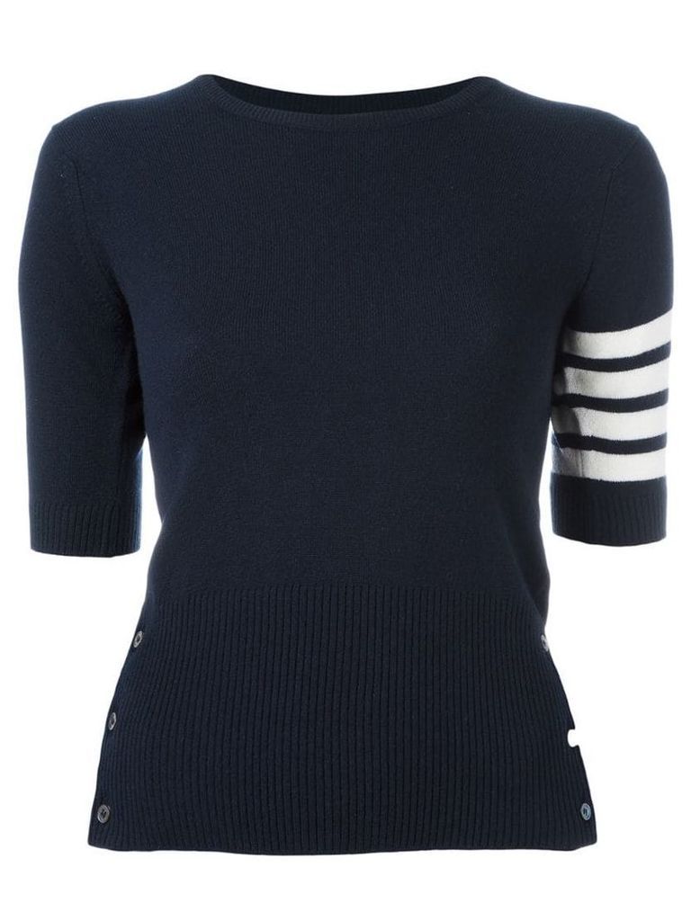 Thom Browne cashmere stripe detail sweater - Blue
