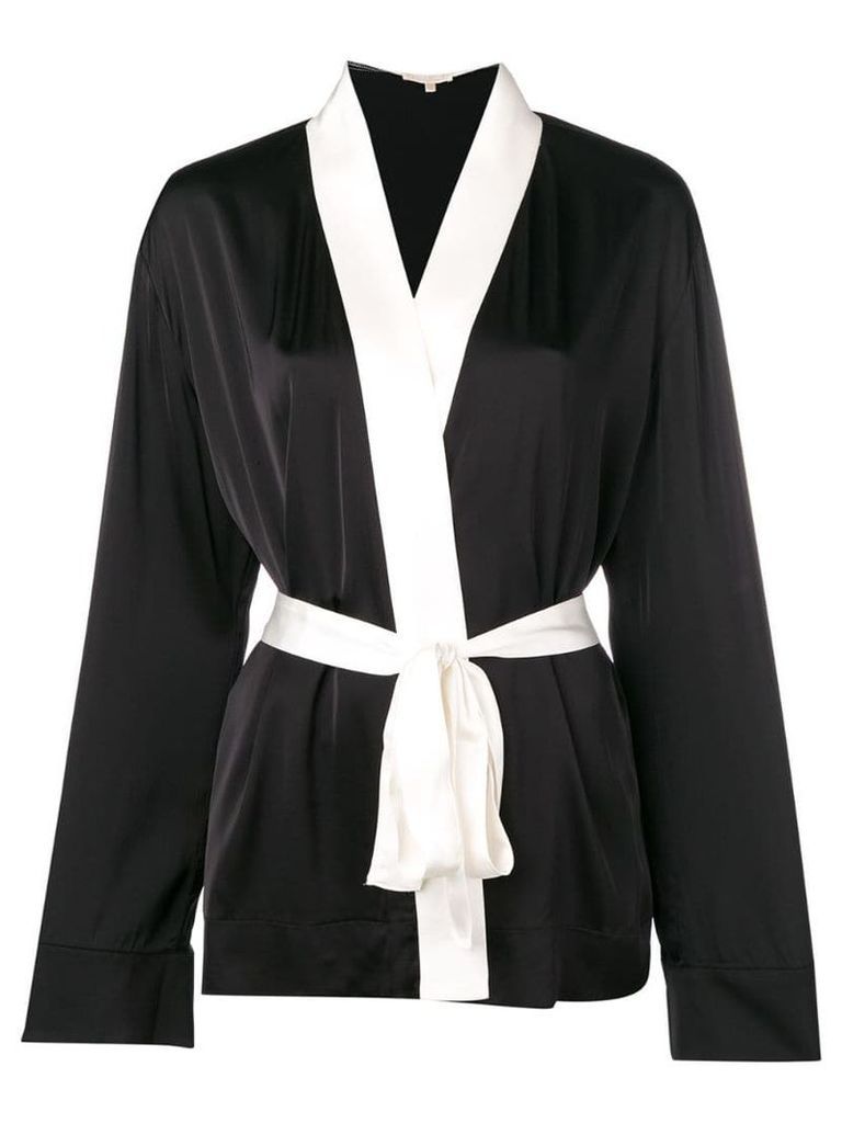 Gold Hawk monochrome robe - Black