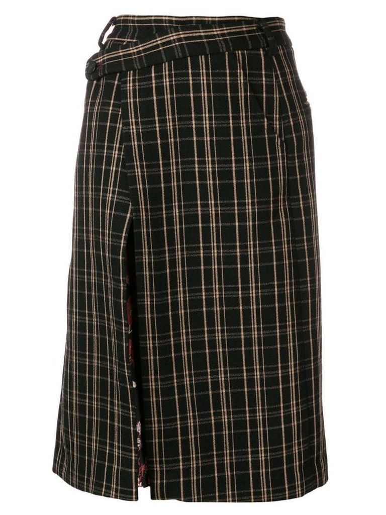 Snow Xue Gao contrasting panels skirt - Black