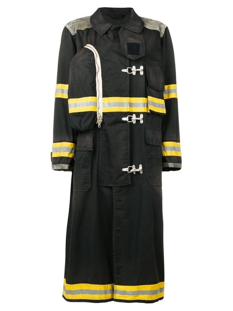 Calvin Klein 205W39nyc Fireman distressed coat - Black